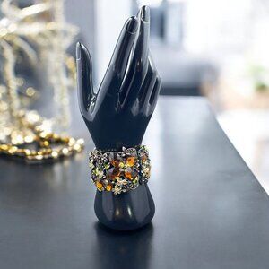 Victorian Fairycore Amber Floral Cuff Bracelet Romantic Royalcore Cottagecore‎